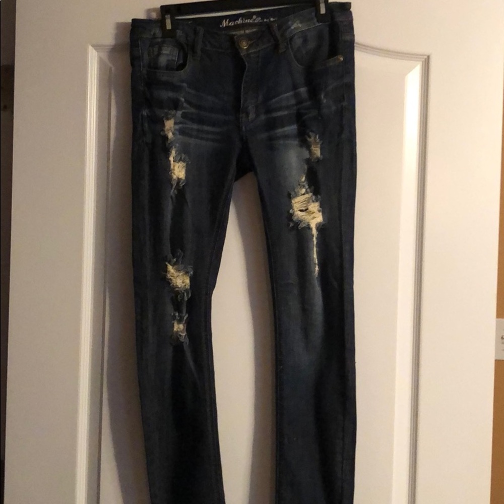 Dark wash ripped skinny jeans never worn